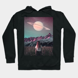 Saturn Moon - Space Aesthetic, Retro Futurism, Sci Fi Hoodie